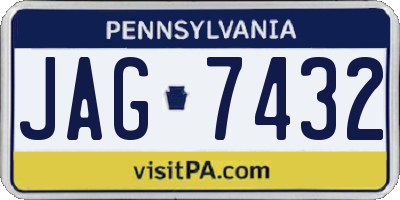 PA license plate JAG7432