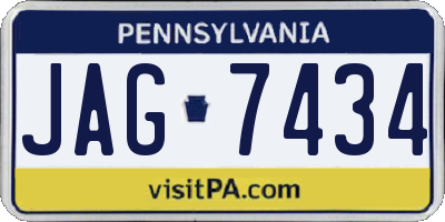 PA license plate JAG7434
