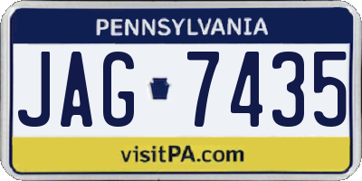 PA license plate JAG7435