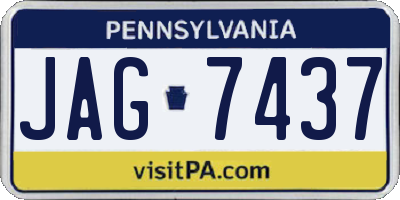 PA license plate JAG7437