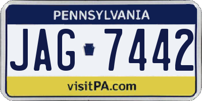 PA license plate JAG7442