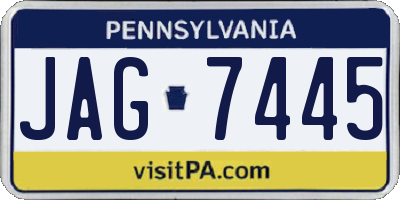 PA license plate JAG7445