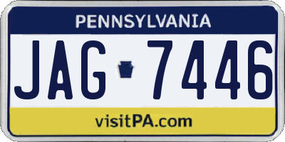 PA license plate JAG7446