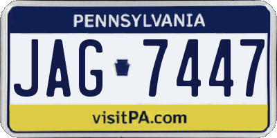 PA license plate JAG7447