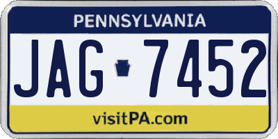 PA license plate JAG7452