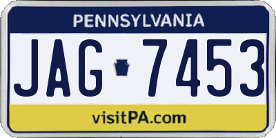 PA license plate JAG7453