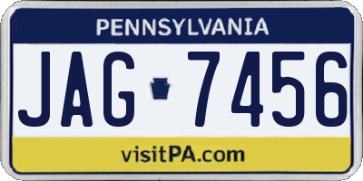 PA license plate JAG7456