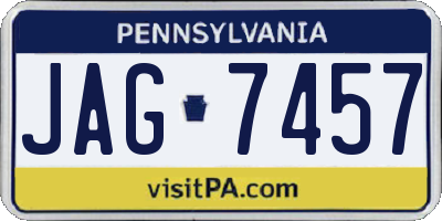 PA license plate JAG7457