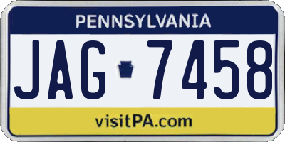 PA license plate JAG7458