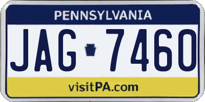 PA license plate JAG7460