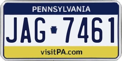 PA license plate JAG7461