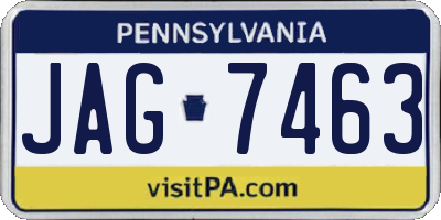 PA license plate JAG7463