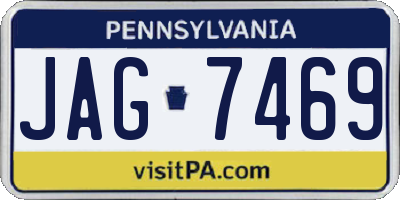 PA license plate JAG7469