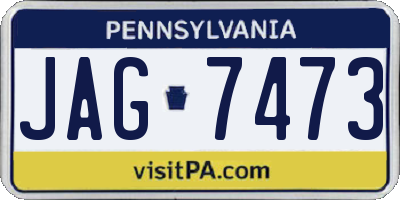 PA license plate JAG7473