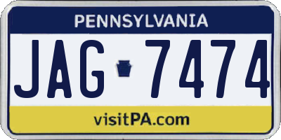 PA license plate JAG7474