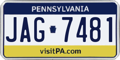 PA license plate JAG7481