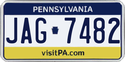 PA license plate JAG7482