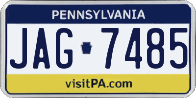 PA license plate JAG7485