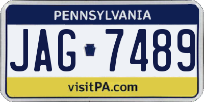 PA license plate JAG7489