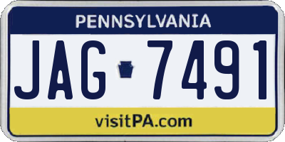 PA license plate JAG7491