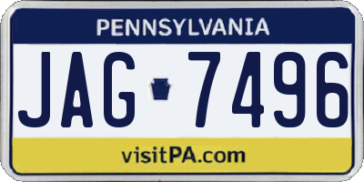 PA license plate JAG7496