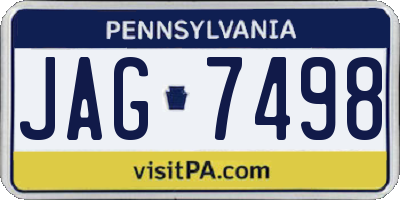 PA license plate JAG7498