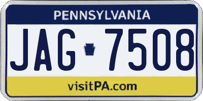 PA license plate JAG7508