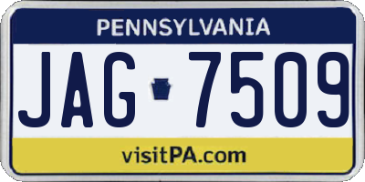 PA license plate JAG7509