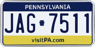 PA license plate JAG7511