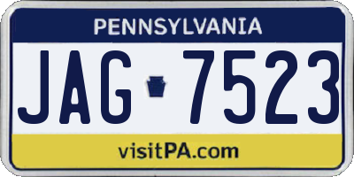 PA license plate JAG7523