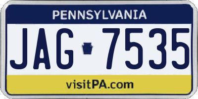 PA license plate JAG7535