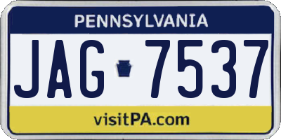 PA license plate JAG7537