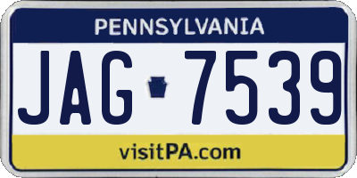 PA license plate JAG7539