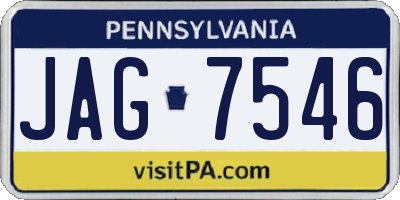 PA license plate JAG7546