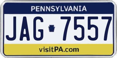 PA license plate JAG7557