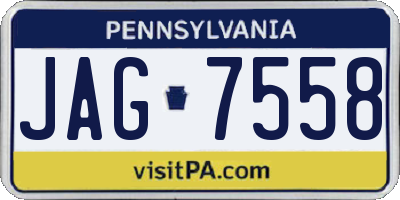 PA license plate JAG7558