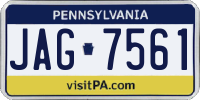 PA license plate JAG7561