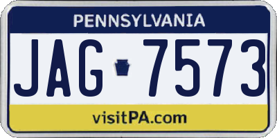 PA license plate JAG7573