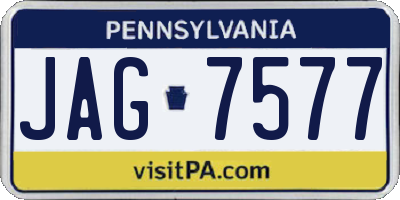 PA license plate JAG7577
