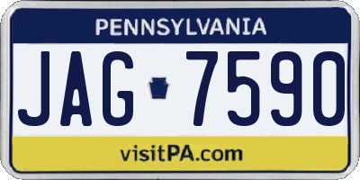 PA license plate JAG7590