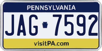 PA license plate JAG7592