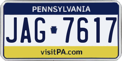 PA license plate JAG7617