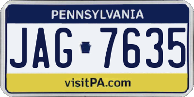 PA license plate JAG7635