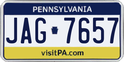 PA license plate JAG7657