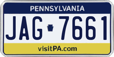 PA license plate JAG7661
