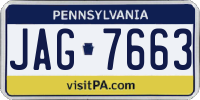 PA license plate JAG7663