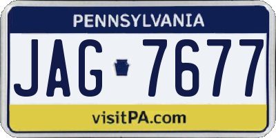 PA license plate JAG7677