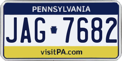 PA license plate JAG7682
