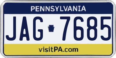 PA license plate JAG7685