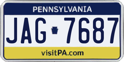 PA license plate JAG7687